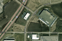 A satellite view of the site outlined
